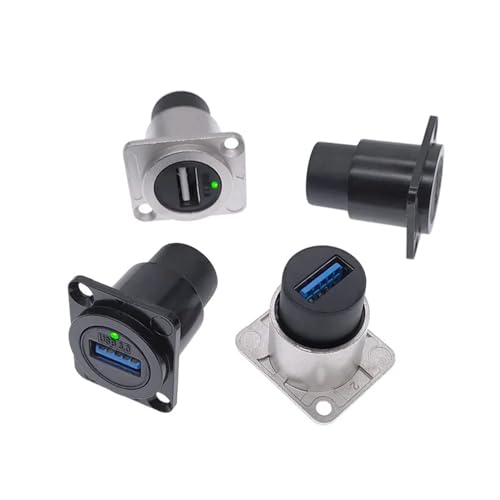 Conector USB 2.0 con luz LED hembra a enchufe de panel redondo
