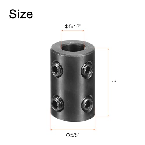 Accouplement rigide acier 5/16 coupleur roue moteur 4 vis de pression - 2