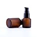 WinldMonmo 15 ML Empty Brown Refillable Glass Lotion Pump Bottle - Cosmetic Sample Container with Black Plastic Pump Head - Ideal for Creams, Serums, Emulsions, Travel Packing, and Beauty Gels