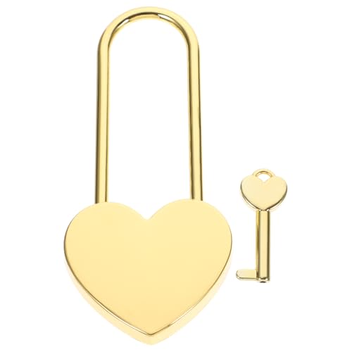 Ipetboom 小型ハート型南京錠 鍵付き キュートで軽量 ジュエリーボックスやロッカー用ロック 収納箱やスーツケースに おしゃれなラゲッジロ