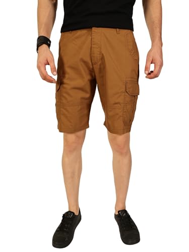 Image of Thomas Scott Men's | Regular Fit | 100% Cotton | Solid | Breathable Lightweight | 6-Pocket Cargo Shorts | Cricket Club Collection
