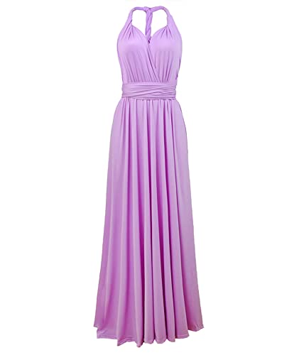 Image of Sexyshine Women's Backless Gown Dress Convertible Multi-Way Wrap Halter Cocktail Dress Bandage Bridesmaid Long Dresses