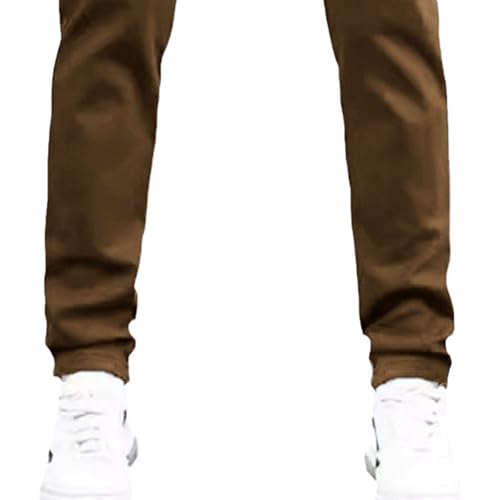 Men's Ice Silk Splicing Casual Straight Pants Multi Pocket Drawstring Solid Trousers Fall Classic Comfy Street Pant2