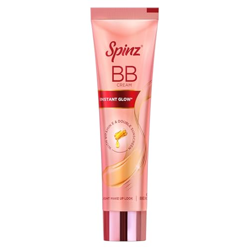 Spinz BB Cream | Instant Glow, Even Skin Tone & Natural Coverage | Lightweight, Non-Sticky Mousse Formula | With Vitamin E and Double Sunscreen Protection (29g)