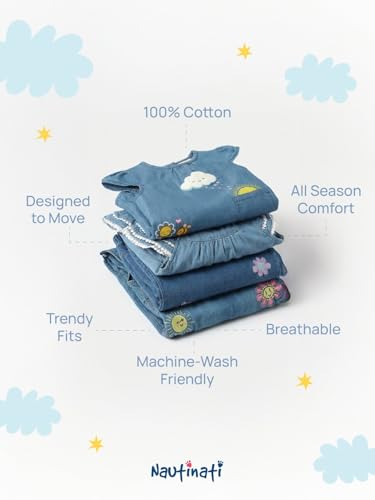 Image of Nautinati Baby Girls Printed Flutter Sleeve Top with Shorts Clothing Set | Age 0-3 Years