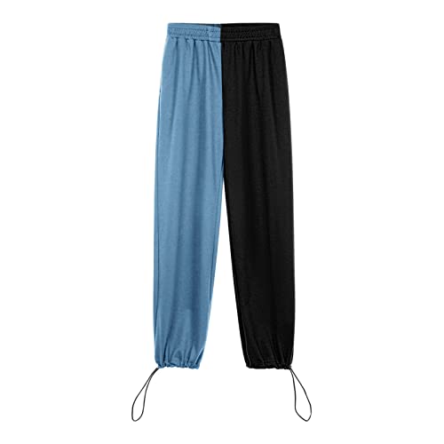 Senyentie Calça feminina cintura elástica cintura alta estampada calças atléticas jogger calças de c