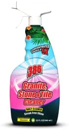 386 Professional Strength Granite Cleaner – Granite Stone and Tile Cleaner for Bathroom, Kitchen Countertop, Flooring – Marble Cleaner for Granite, Stone, Travertine, Quartz – No Residue – 32 fl oz Spray