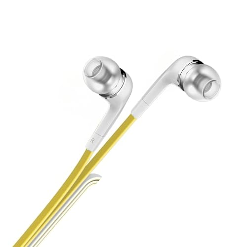 Image of GEARZTOUCH GSP in Ear 3.5mm Wired Earphones with in Line HD Mic, Powerful Audio, Clear Sound, Noise Isolation with Precise Bass, Unique Earbuds Design,in line Controls,Wide Compatibility(Yellow)
