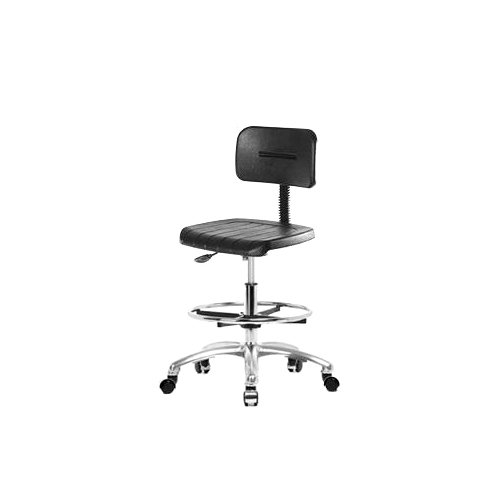Thomas ECOM BPMBCH-RG-BF-RG Basic Polyurethane, Medium Bench Height Chair with Nylon Base, Black Foot Ring, Glides