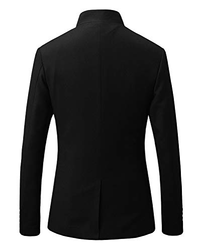 GATMSTZ Men Mandarin Collar Single Breasted Groom Blazer Formal Business Jackets2