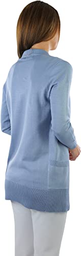 Image of ToBeInStyle Women's Long Sleeve Rib Banded Open Sweater Cardigan