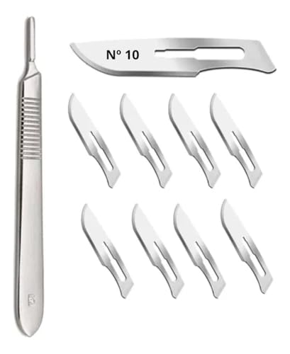 Kit 10 Lamina Dermaplaning de Precisão Tipo Bisturi N 10 + Cabo Nº 3 Economico