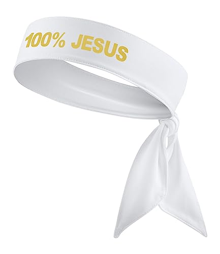 100% Jesus Sports Head Tie Headband Futebol Futebol Branco Preto Atletismo Fitness - Faixa de transp