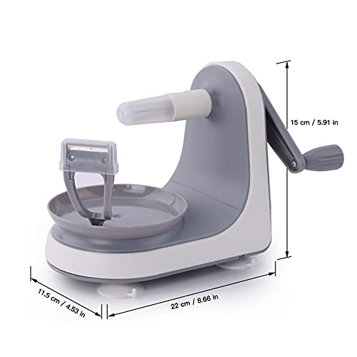Cambom Apple Peeler Slicer – Suction Non Slip Counter Grips - Automatic Hand Crank - 2 Replaceable Stainless Steel Blades With Protect Cover #TOP5