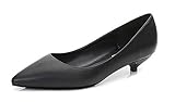  Soulength Frauen Kitten Heels Punkt Zehen Große Damen Pumps rutschfeste Gummisohle Sexy Elegante Komfortable Einzelne Schuhe 34-43EU