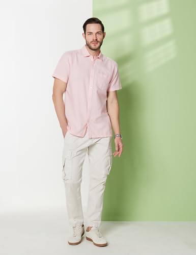 Image of Symbol Premium Men's Cotton Linen Casual Shirt - Regular Fit | Half Sleeve (Available in Plus Sizes)