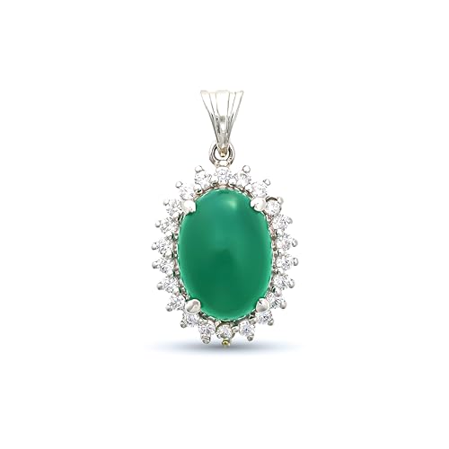 Pendentif onyx vert et argent 925 style bohème chic pour femme
