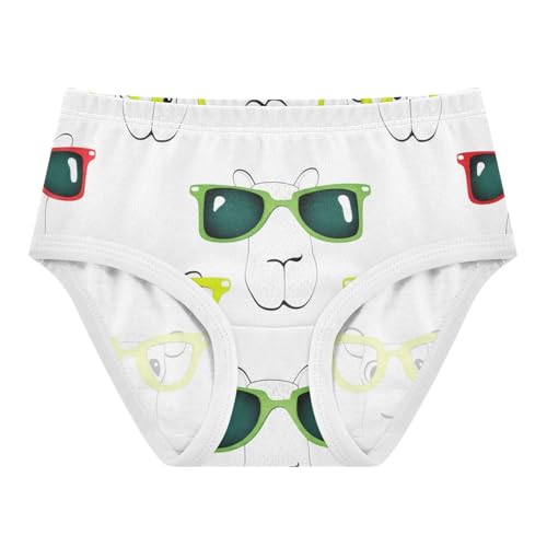 Cool Llama Faces White Girls Underwear Toddlers 2t Cotton Little Girl Panties Cartoon Kids Undies Briefs