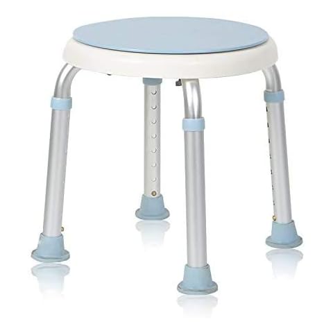 MCTECH Duschhocker Duschstuhl Badehocker Höhenverstellbar Badhocker 360° Drehbar Duschhilfe Duschsitz Badsitz aus Alu und Kunststoff für Alter, Schwangere aus Cover