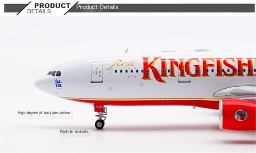 Modelo de avión Kingfisher A330 escala 1/200 decoración de salones y oficinas de diseño 29cm 2