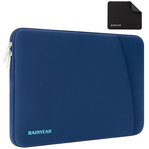 RAINYEAR Laptop Sleeve Case 15.6 Inch, Protective Portable Case with Front Pocket, Briefcase Handbag Computer Carrying Bag Laptop Bag Compatible for HP, Dell, Asus, Lenovo, Notebook, Navy Blue -  RAINYEAR make life easier