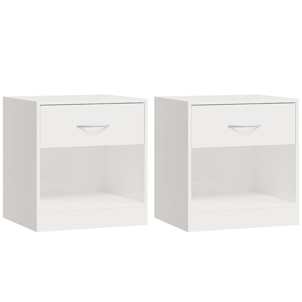 Table de chevet blanc brillant pour créer une ambiance moderne et épurée dans votre chambre