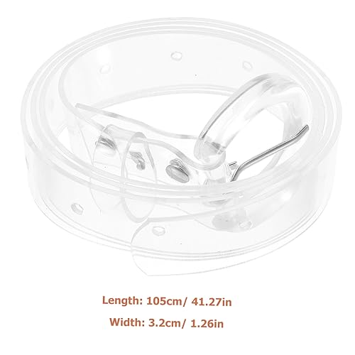 Chic Women Waist Belt Decorative Transparent Belt Fashion Accessory Round Buckle2
