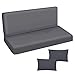 Cuscino per panca da giardino, impermeabile, 150x50x50 cm, per mobili da giardino, per pallet, per esterni e patio, con schienale Glatt Graphite [133]