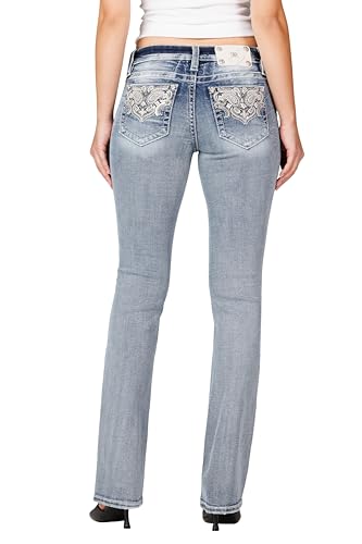 Miss Me Women's Seren Owl Mid-Rise Straight Jeans