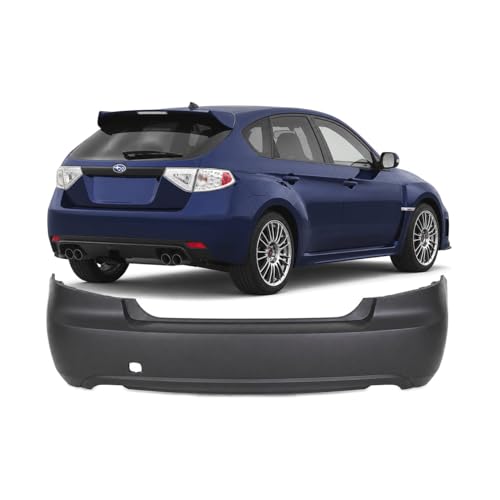 Image of Compatible with Subaru Impreza 2008-2011 Rear Bumper Cover | Primed, With Tow Hook Hole, Ready to Paint, OEM 57704FG031, SU1100158