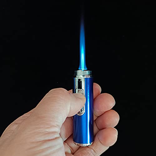 Encendedor de butano con llama ajustable, pack x2 azul miniatura 3