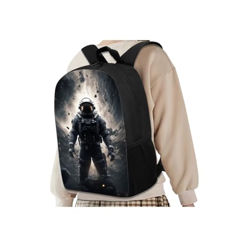 Space Astronaut Backpack for Boys Kids Backpack with Lunch Box Water Bottle Sleeve and Zipper Pencil Pouch 4Pcs Set 17" Sturdy Bookbag with Side Pockets Large Capacity Elementary School Bag2