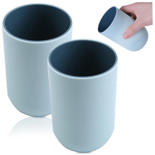 Muzrunq Tazas de Enjuague bucal 2 Piezas 2 Piezas de Doble Capa Color 350 ml de PP buces Tazas de Lavado bucales Minimalistas Taza de Vaso de baño multipropósito para Lavado bucal.