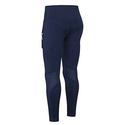 Andoer Calças femininas de ioga com bolsos cintura alta leggings esportivos meia-calça alongamento f