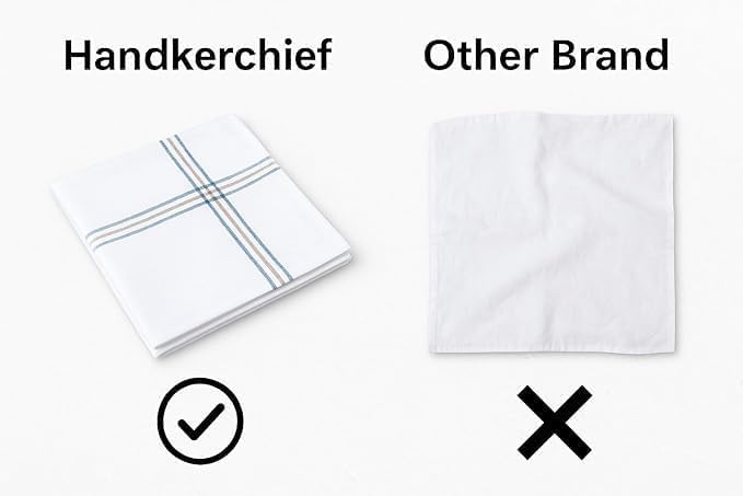 Image of Aenon Fashion is my passion Men's Cotton Handkerchief Set | Soft & Absorbent Hanky for Men | 100% Pure Cotton, Medium Size, Everyday Use | Premium Washable Pocket Hankies for Office, Travel & Gift