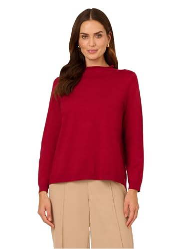 Image of Adrianna Papell Women's Mock Neck Step Hem Sweater