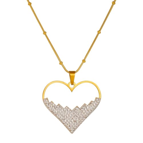 Collier cœur noir femme chaîne de cou mode bijoux waterproof