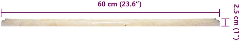 Gray Marble Table Top 23.6 Inch Round Polished Natural Stone Surface for Indoor Outdoor Patio Dining Coffee Table