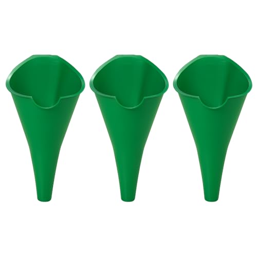 SKYREN (3 Pack) Big Mouth Automotive Plastic Funnel, Green | Durable Wide Mouth Funnels for Oil, Gasoline, Coolant, and Automotive Fluids | Easy-Pour Garage Tools