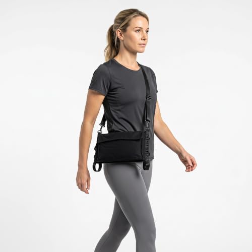 Bolsa de yoga con correa Toddmomy y bolsillo negro portamatarjetas de hombro 4