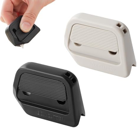 2-Pack Mini Ceramic Box Cutters (White & Black) - Auto-Retractable Blade, Stays Sharp Longer, Safe Paper & Cardboard Cutter