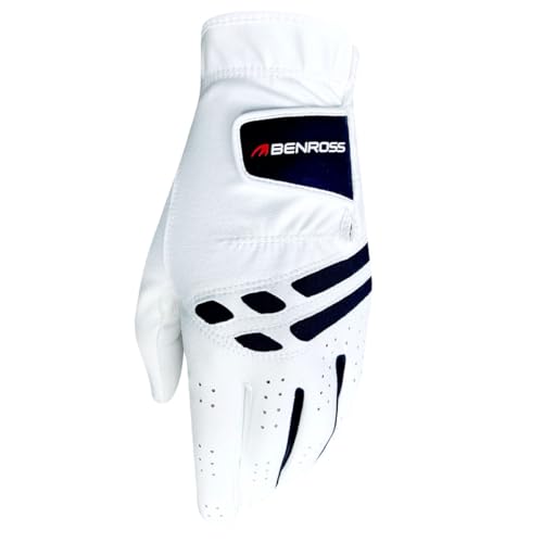 Guante híbrido BENROSS PRO LITE para golf talla M de mano izquierda color blanco