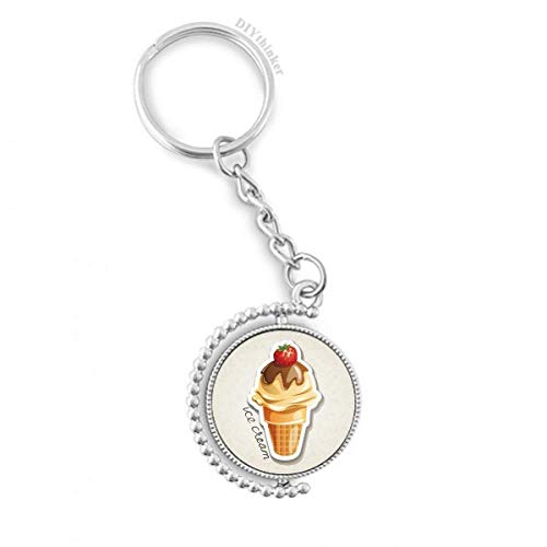 Porte-clé rotatif glace chocolat fraise aux finitions précises et durables