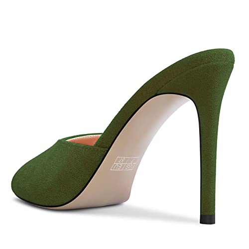 Image of TNYNFBEB Women Stiletto High Heel Peep Open Toe Sandals Slingback Slip-on Wedding Office Cute Basic Classic 3.9 Inches Heels