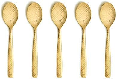 Perrocaliente DRESS (Check Gold) -Tea Spoon, Set of 5
