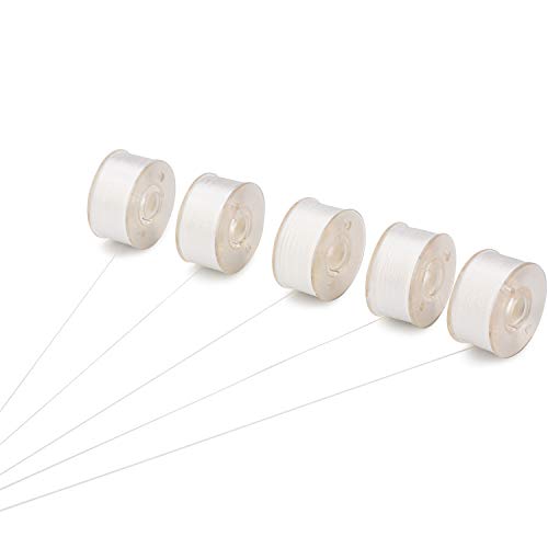 Simthread 0001 144Pcs Embroidery Pre-Wound Bobbins Thread, Class 15 Type A Size Sa156, Polyester White 60 Wt, Bernina Pfaff Ambition Babylock Brother Embroidery And Sewing Machines Plastic Side thumb #1