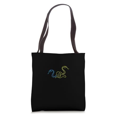 Snake Line Art Minimalist Reptile Simple Blue And Yellow Art Tote Bag