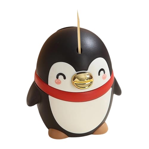 Dispensador de Palillos - Lindo Pingüino Artículos para el Hogar Semiautomáticos,Portapalillos Decorativos,para Cocina, Comedor, Hogar, Viaje, Exterior, Acampada, Picnic, Fiestas,
