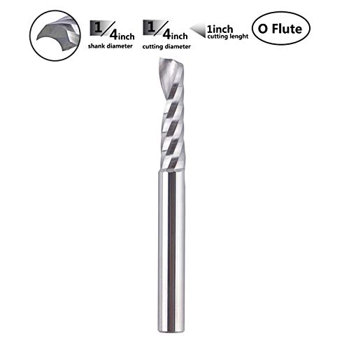 SpeTool Single Flute (O Flute) Spiral End Mill Aluminum Cutter Carbide Router 1 inch Cutting Length with 1/4Inch Shank for Aluminum Acrylic PVC MDF Plastic - Image 6