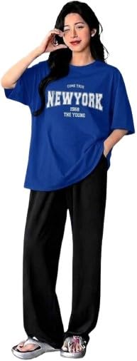 diaz Women Oversized T-Shirt and Lower Set TrackSuit for Women | Oversize Baggy Loose Fit T-Shirt with Joggers Track Pants |Printed Oversize Top with Lower Combo Set-picture-6